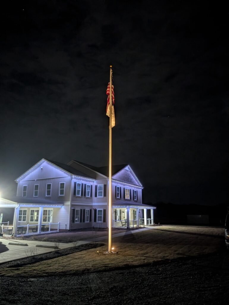 Commercial permanent lighting at Hope Center by Shark Illumination